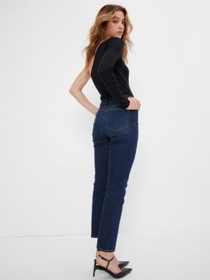 Slim fit skinny fit džínsy s vysokým pásom Gap modrá