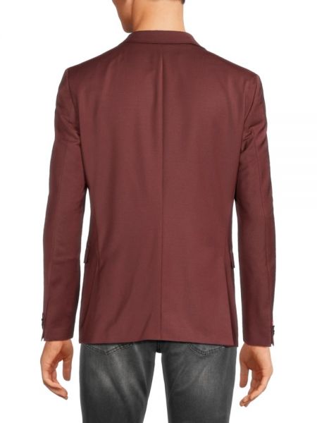 Шерстяной пиджак слим Hugo коричневый