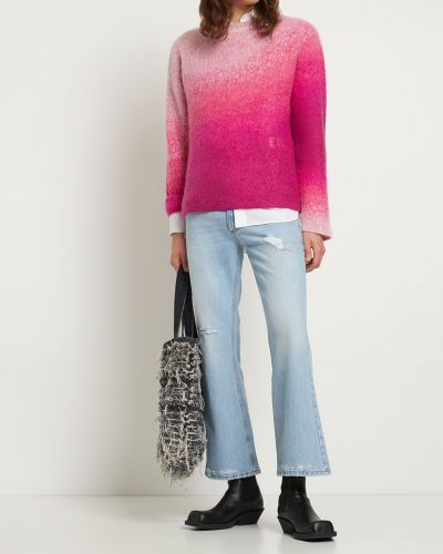 Moherowy sweter gradientowy Erl różowy