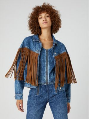 Kovbojská džínová bunda s třásněmi Wrangler
