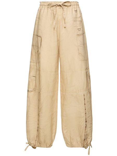 Bomuld linned brede bukser Acne Studios beige