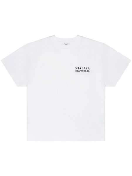 T-krekls ar apdruku Nialaya Jewelry balts