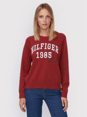 Relaxed пуловер Tommy Hilfiger винено червено