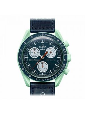 Наручные часы Часы Omega x Swatch Mission to Earth MOONSWATCH ( оригинал (обхват кисти до мм) зеленый