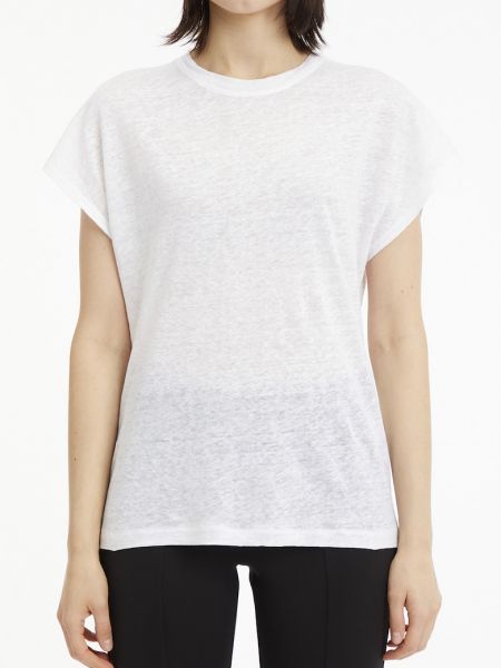 Льняная футболка Calvin Klein белая