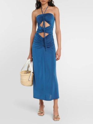 Платье с вырезом халтер Jade Swim синий