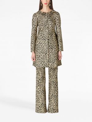 Žakárový leopardí kabát s potiskem Carolina Herrera
