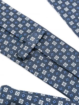Žakarda zīda kaklasaite Kiton zils