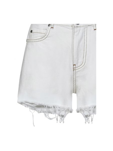 Pantalones cortos vaqueros con bordado de cintura alta Pinko blanco