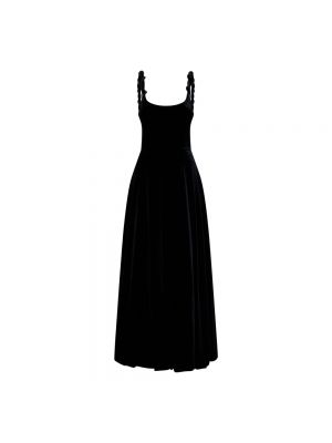 Welurowa sukienka długa Emporio Armani czarna