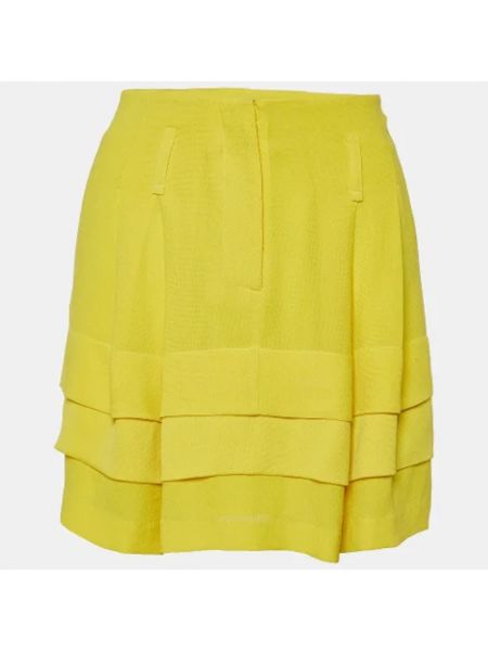 Jedwabna spódnica Balenciaga Vintage żółta
