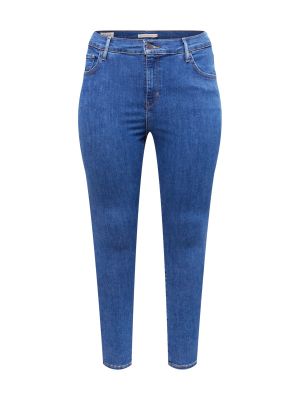 Nohavice s vysokým pásom na zips skinny fit Levi's® Plus - modrá