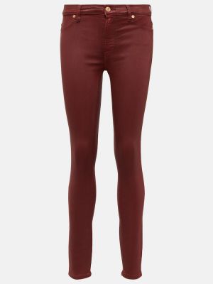 High waist skinny jeans aus baumwoll 7 For All Mankind rot
