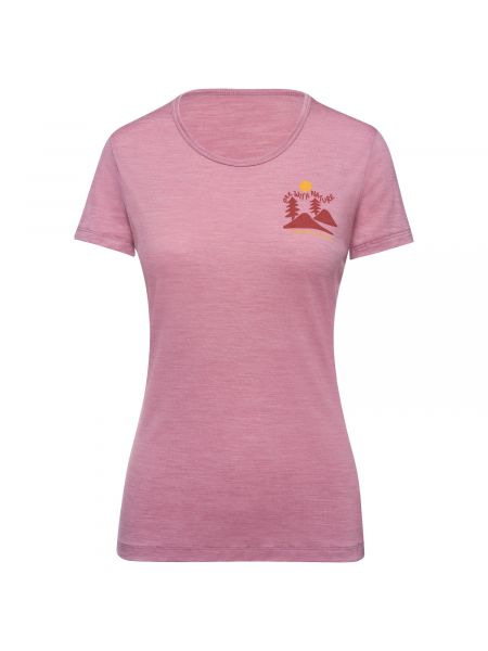 Меланжевая рубашка из шерсти мериноса Thermowave розовая