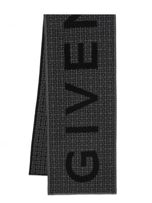 Vlnený šál s potlačou Givenchy sivá