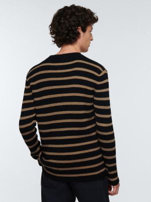 Памучен ленен пуловер на райета Barena Venezia черно