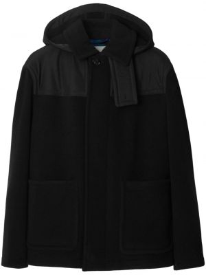 Μάλλινο παλτό Burberry μαύρο