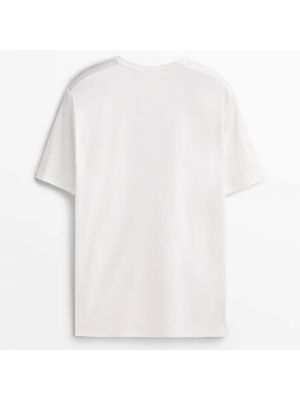 Хлопковая футболка с коротким рукавом Massimo Dutti белая
