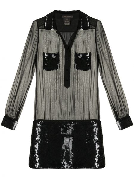Платье мини полупрозрачное Louis Vuitton, черное