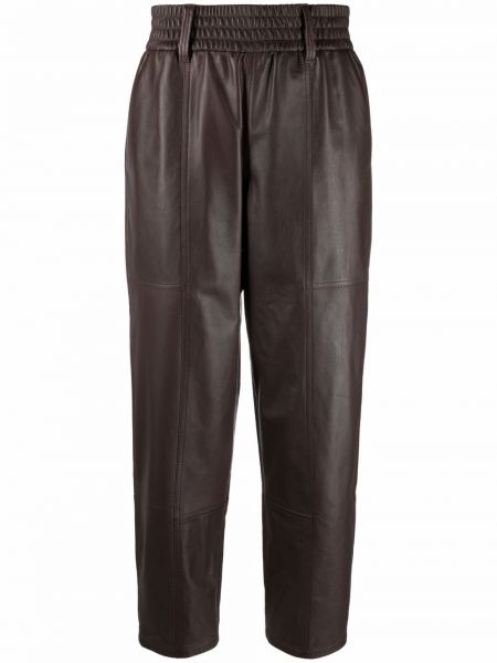 Pantalones de cintura alta Brunello Cucinelli marrón
