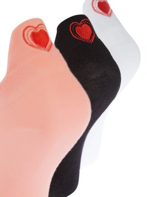 Κάλτσες με μοτίβο καρδιά Trendyol ροζ