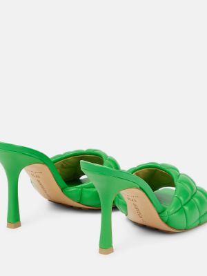 Nahast sandaalid Bottega Veneta roheline