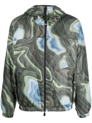 Bomber jakna s potiskom z abstraktnimi vzorci Moncler Grenoble zelena