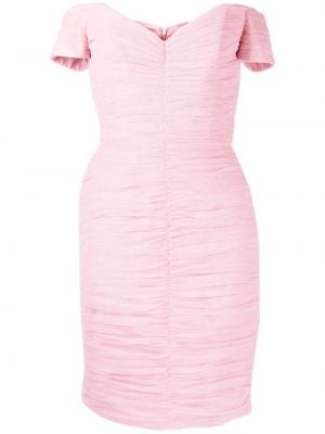 Drapiruotas mini suknele Anouki rožinė