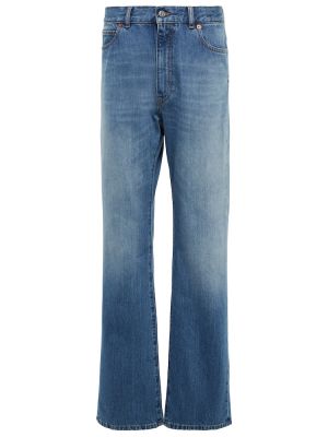 Straight leg jeans a vita alta Valentino blu