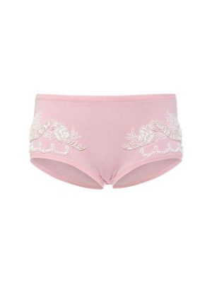 Pantaloni scurți cu broderie Versace roz