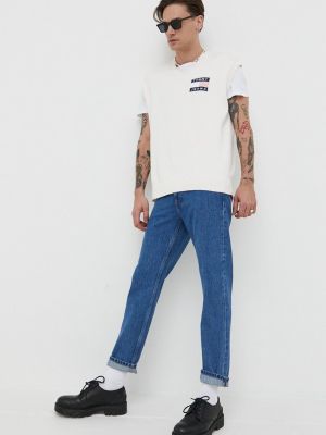 Kamizelka jeansowa bawełniana Tommy Jeans biała