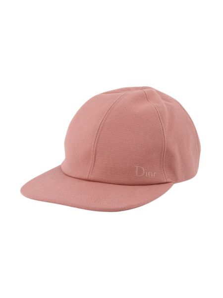 Różowa czapka z daszkiem bawełniana Dior
