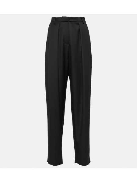 Шерстяные брюки с высокой талией Magda Butrym черные