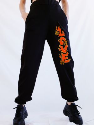 Pantaloni sport cu imagine K&h Twenty-one negru