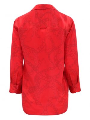 Hedvábná košile s potiskem L'agence červená