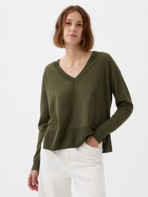 Laza szabású pulóver Gap zöld