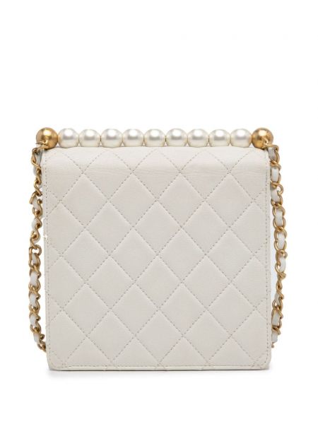 Crossbody rokassoma ar pērļu Chanel Pre-owned balts