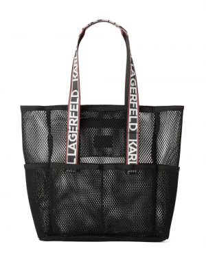 Shopper kabelka se síťovinou Karl Lagerfeld černá