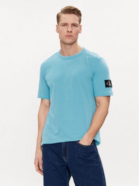 Marškinėliai Calvin Klein Jeans mėlyna