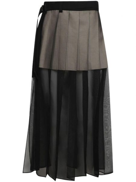 Šifonová sukňa Sacai čierna