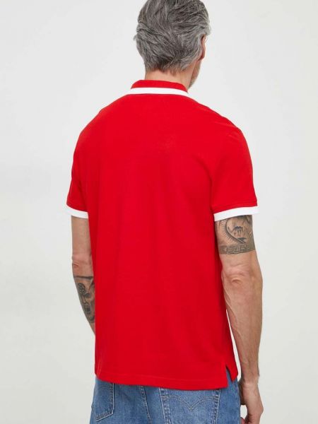 Bavlněné polokošile s aplikacemi Tommy Jeans červené