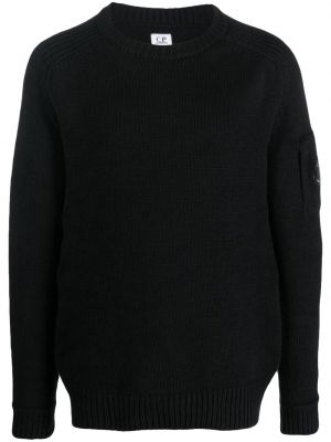 Плетен пуловер C.p. Company черно