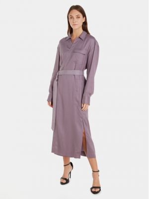 Voľné priliehavé šaty Calvin Klein fialová