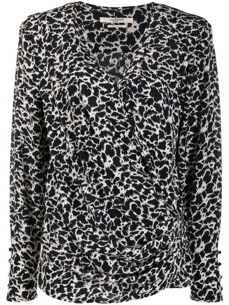 Blusa con estampado leopardo Isabel Marant étoile negro
