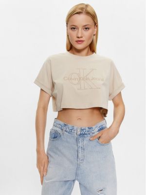 Relaxed топ Calvin Klein Jeans бежово
