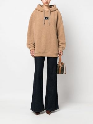 Fleecový svetr Dolce & Gabbana hnědý