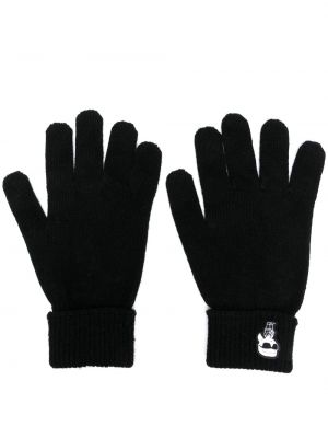 Πλεκτά γάντια Karl Lagerfeld μαύρο