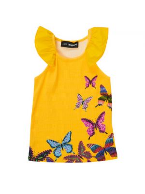Top bez rękawów Desigual - żółty