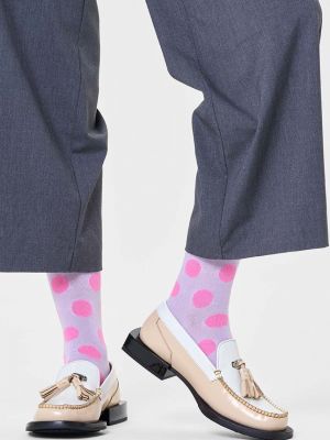 Skarpety w grochy Happy Socks fioletowe