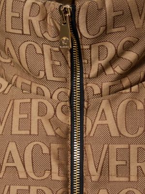 Bavlněná péřová bunda Versace hnědá